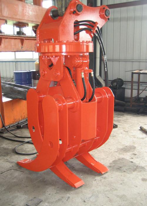 360 Degree Excavator Rotating Grapple , Hydraulic Rock Grab For