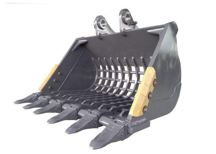 V Ditch Excavator Rock Bucket , Excavator Rake Bucket Trapezoidal High