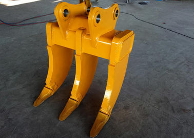 Yellow Multi Ripper Bucket Three Shank Leg Komatsu PC200 Material Recyling Purpose