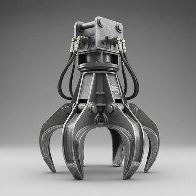 excavator rotating rock grapple