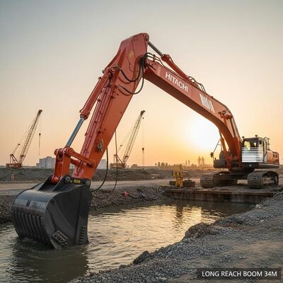 Hitachi Compatible Long Reach Boom with 34 Meters Maximum Length and Q345B Q690D Material for Dredging and Construction