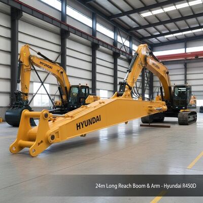 24m Long Reach Boom and Arm for Hyundai R450 Excavator with Q345B/Q690D Material for Durable Construction Use