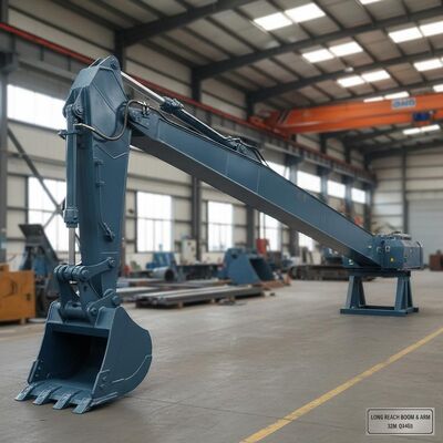Excavator Long Reach Boom and Arm with Q345B Material 32m Long Boom and 45 Degree Tapered Seam for Port Dredging