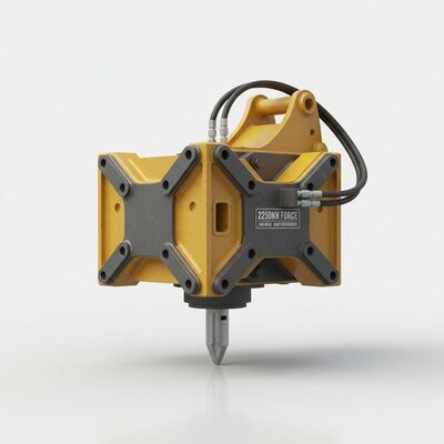 Excavator Demoliton Rock Breaker Attachment With 4 Side Blade Low Noise High Performance 2250KN Force