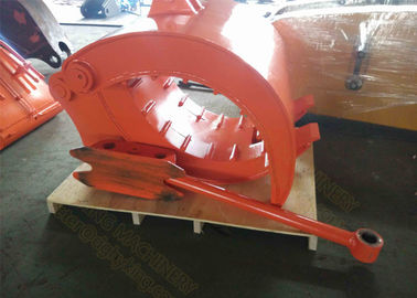 Q345B NM400 Excavator Thumb Grab Hitachi Orange Color 990 mm Bucket Width