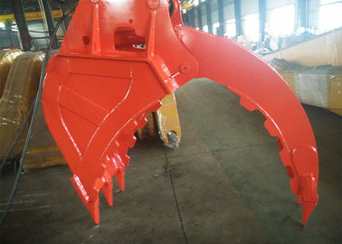 BSP 3/8&quot; Excavator Bucket Grab , Hydraulic Grapple Attachment With Grating Bucket